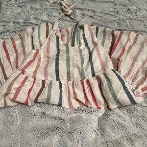 American Eagle Striped Halter Dress